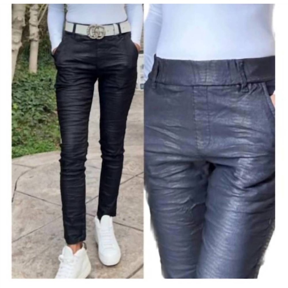 NEW BEVY FLOG Dafna Blue Snake Black Pull On Pants 28